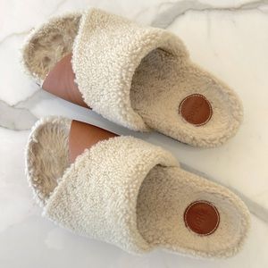 Chloe shearling leather wave sandal slide - size 39